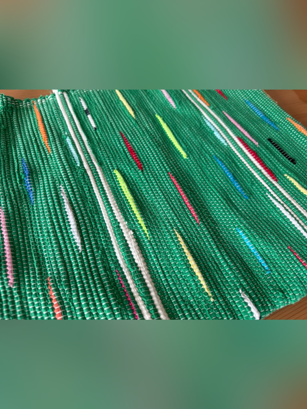 Zabaleen Large Green Woven Tote - Picture 2 of 6